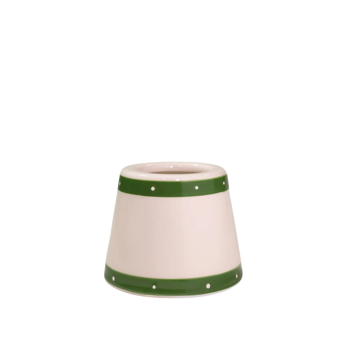 Ceramic Lampshade with Hand Painted Border, shown on a white background