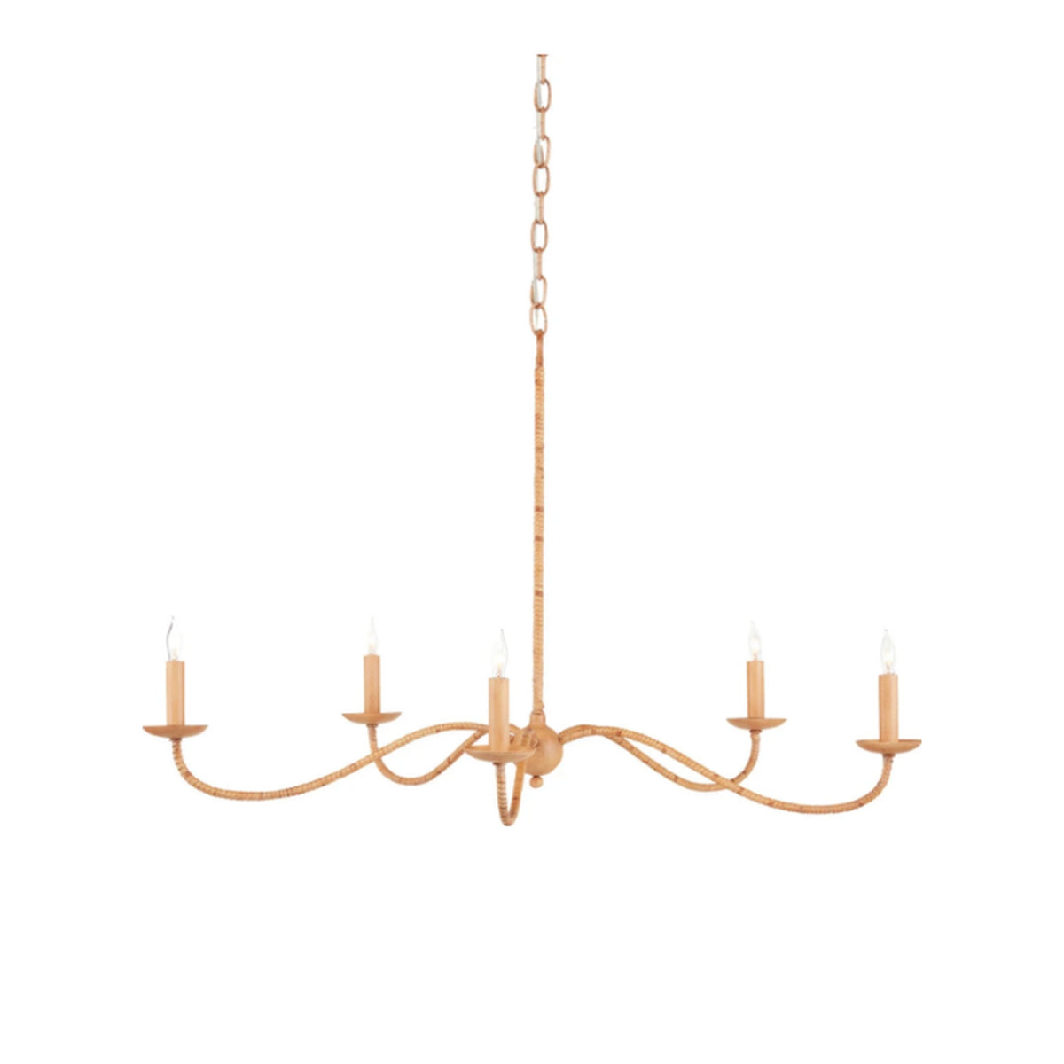 Saxon Small Tan Chandelier ceiling light on white