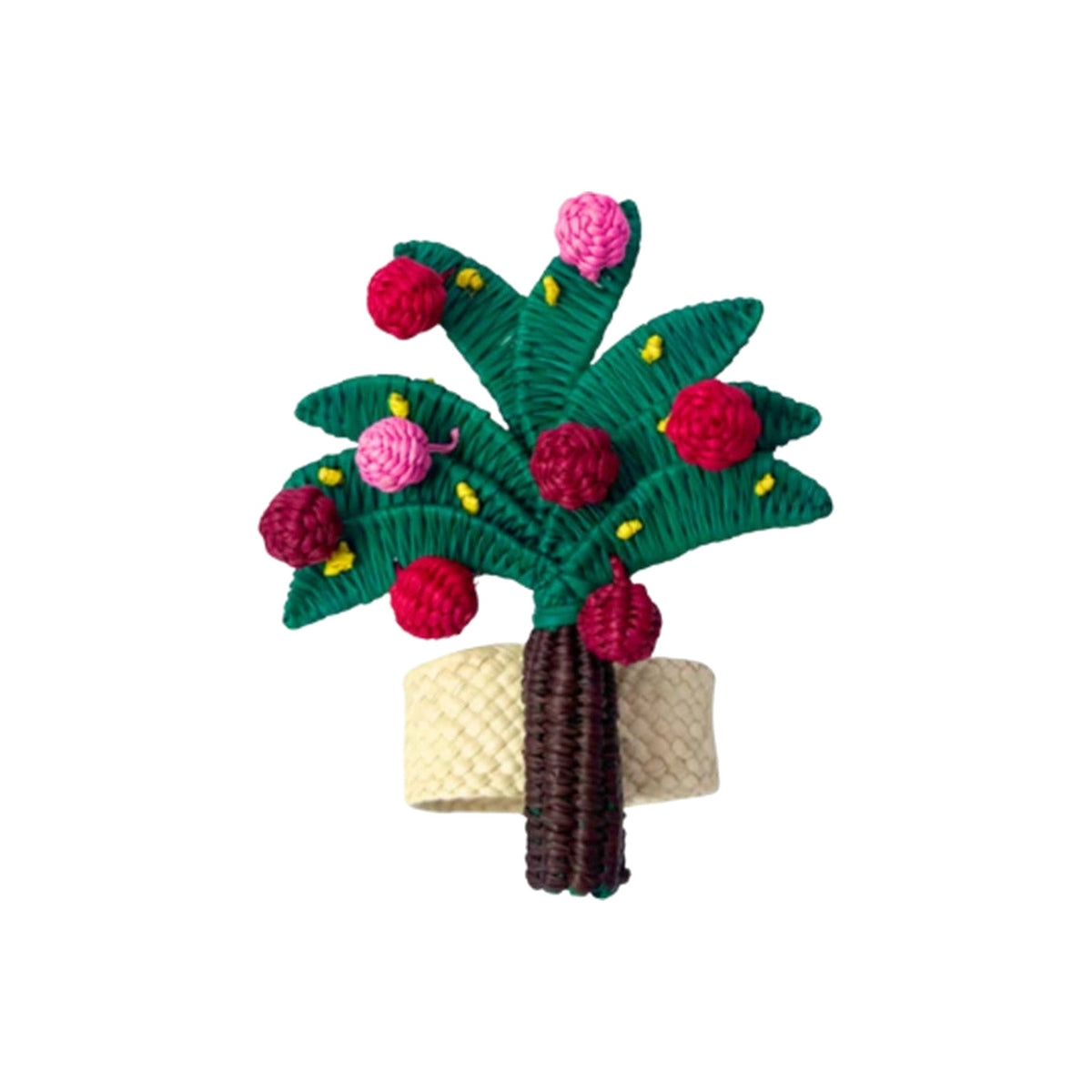 Christmas Palm Tree Napkin Ring - Set of 4, shown on a white background