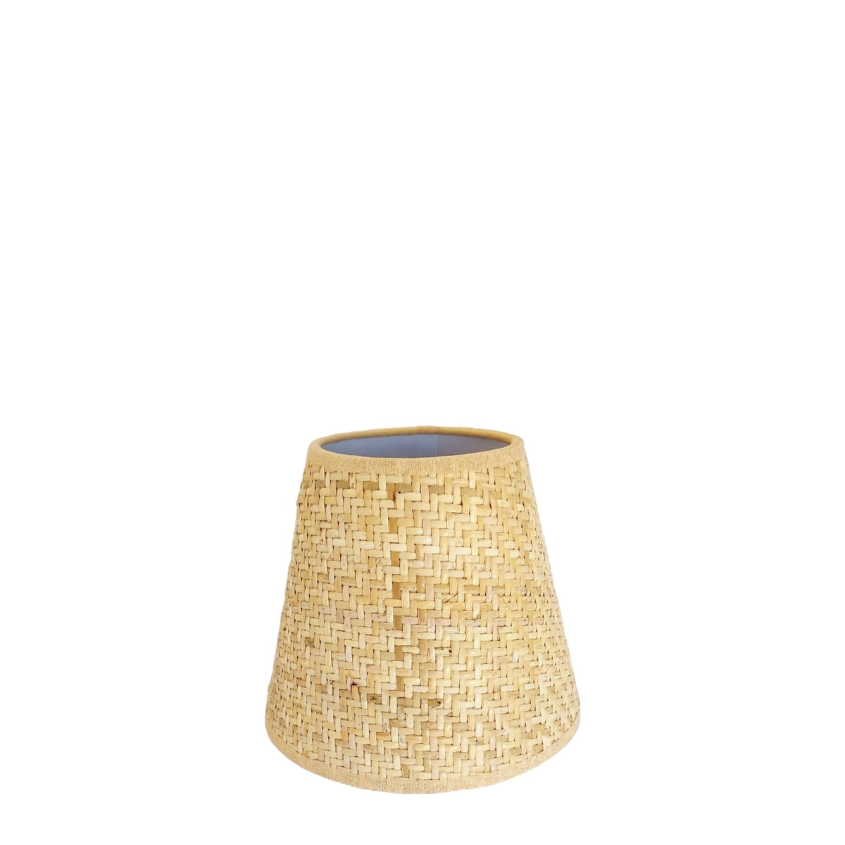 Danielle Rollins Signature Woven Wicker Small Empire "Clip on" Lampshade on white