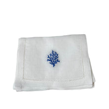 French Blue Coral Cocktail Napkins, Set of 4