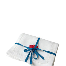Red Crab on White Linen Cocktail Napkins, Set of 4