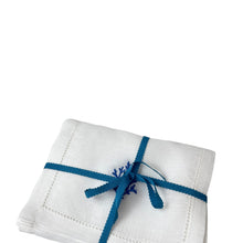 French Blue Coral Cocktail Napkins, Set of 4