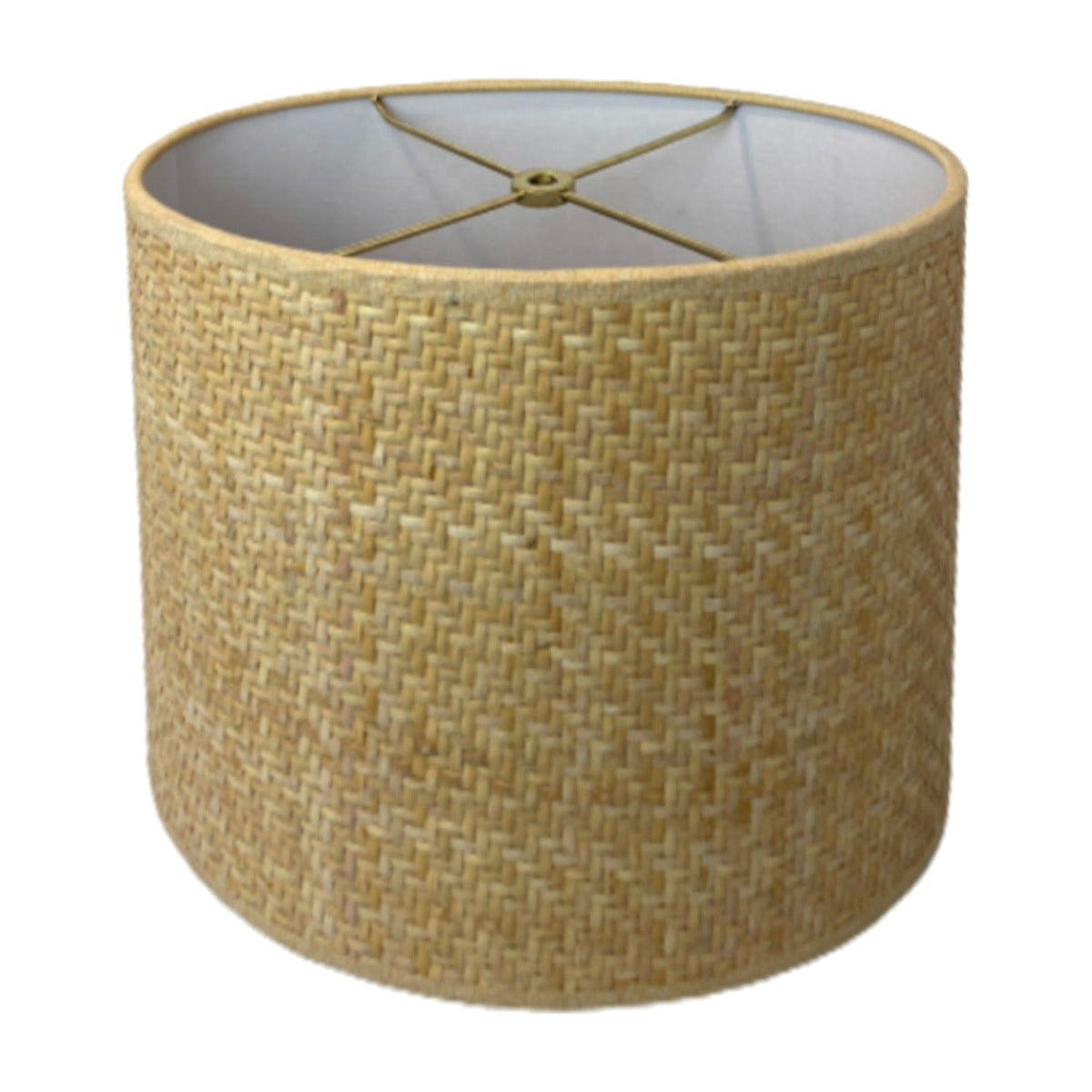 Danielle Rollins Signature Herringbone Rattan Lampshade on white