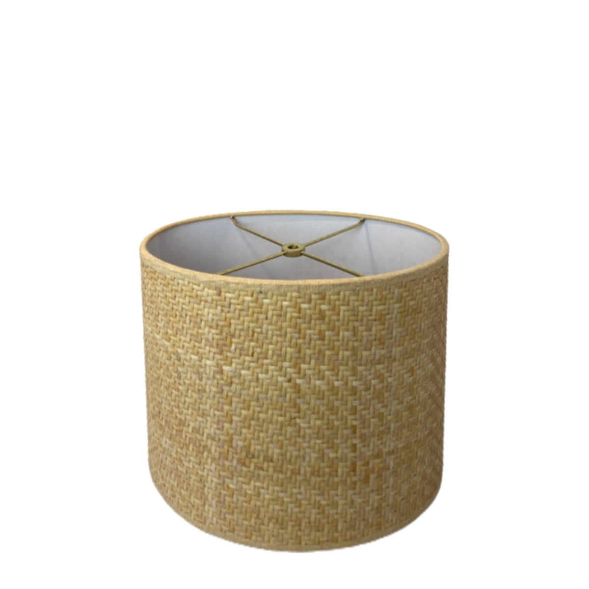Danielle Rollins Signature Herringbone Rattan Lampshade on white