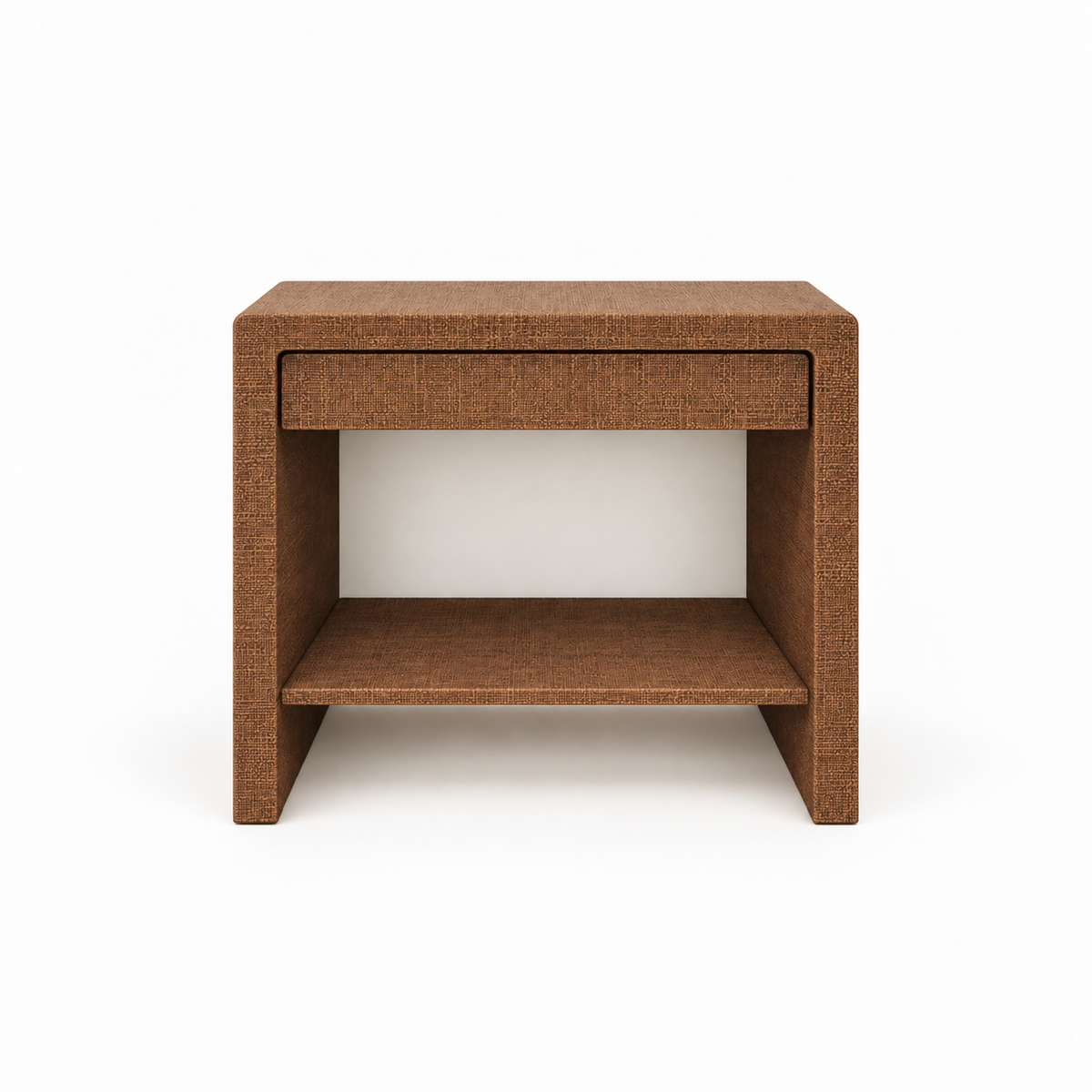 Coated Grasscloth Side Table