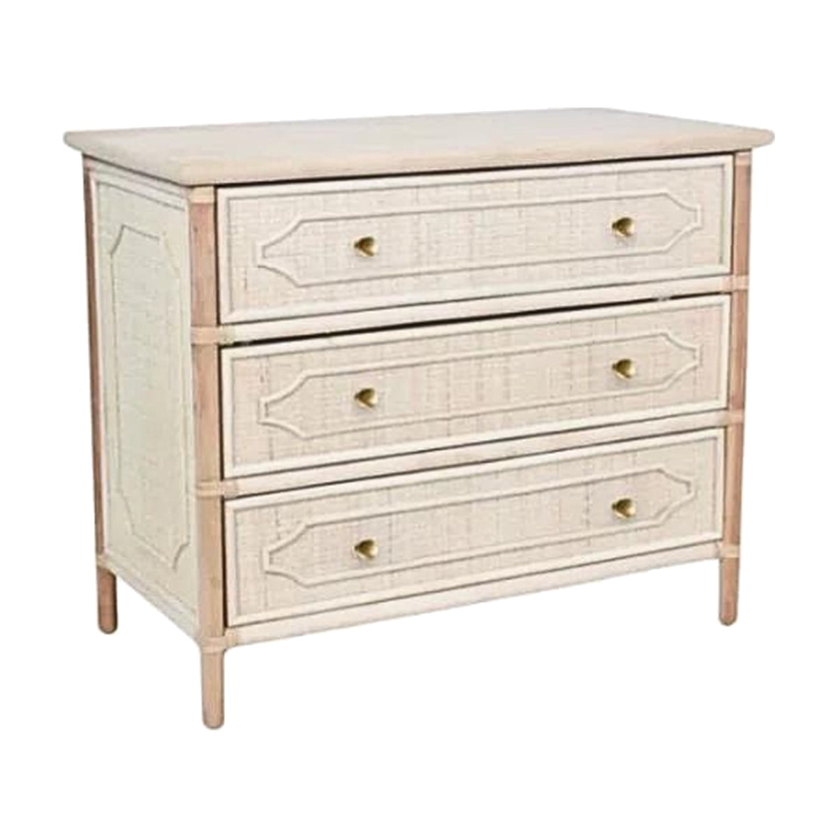 Chippendale 3 Drawer Chest on a white background
