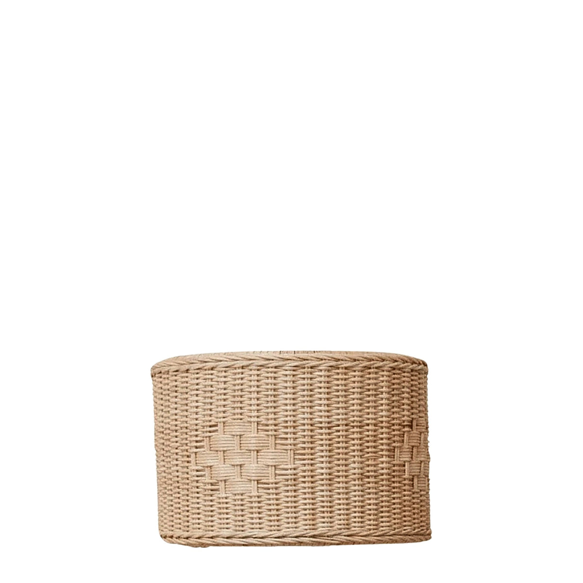 Drum Rattan Lampshade on white