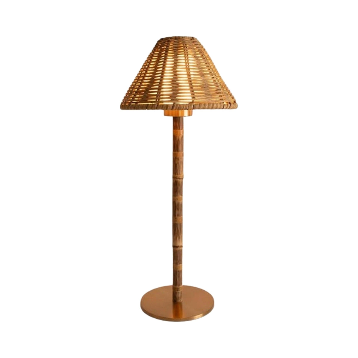 Faux Bamboo Portable Lamp, shown on a white background