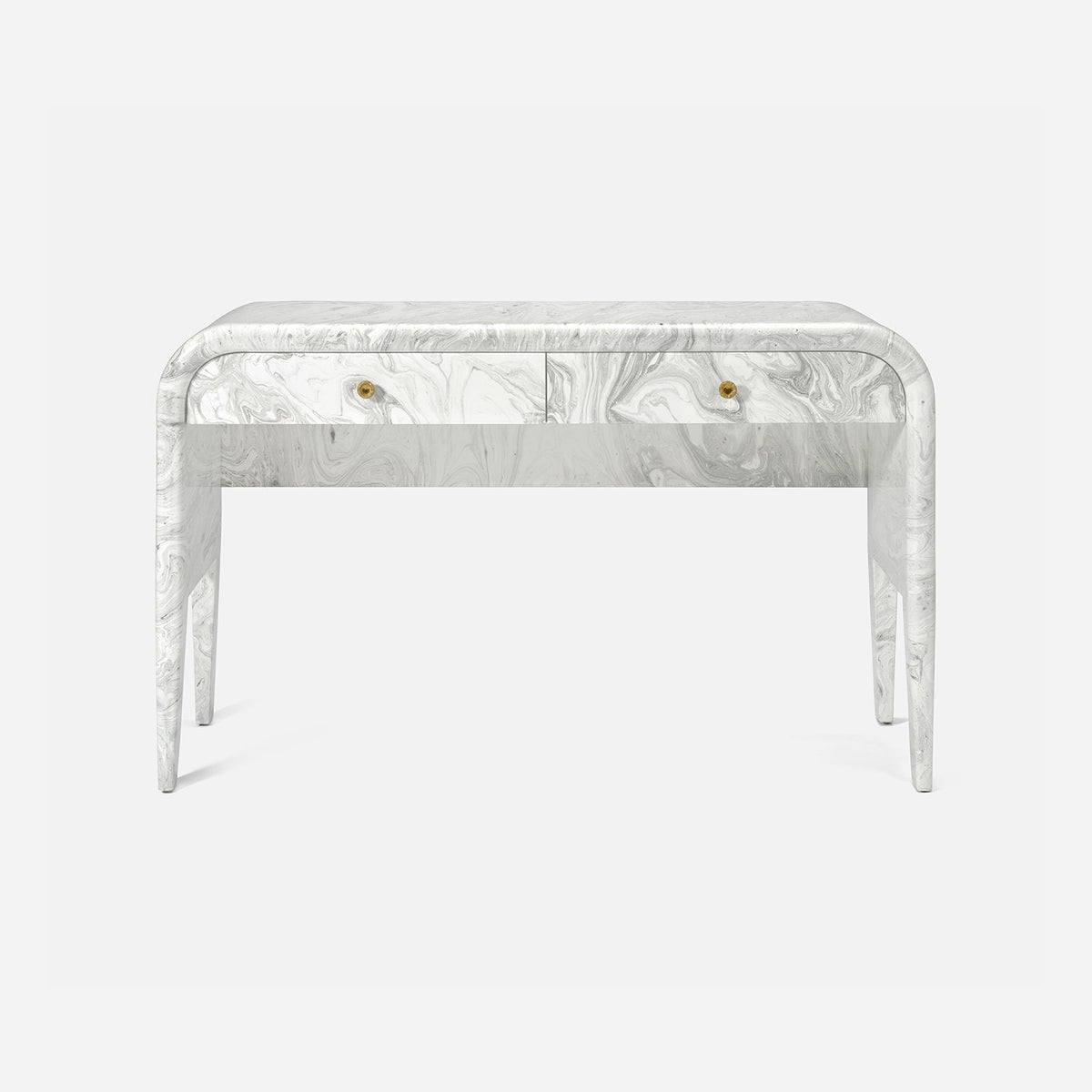 Turin Desk - White Swirl