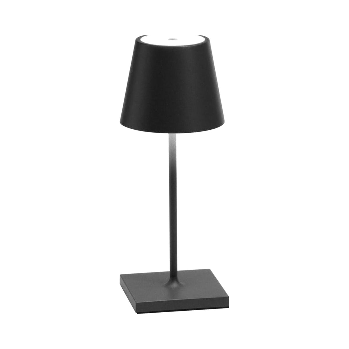 Gray Poldina Pro Mini Rechargeable Table Lamp, shown on a white background