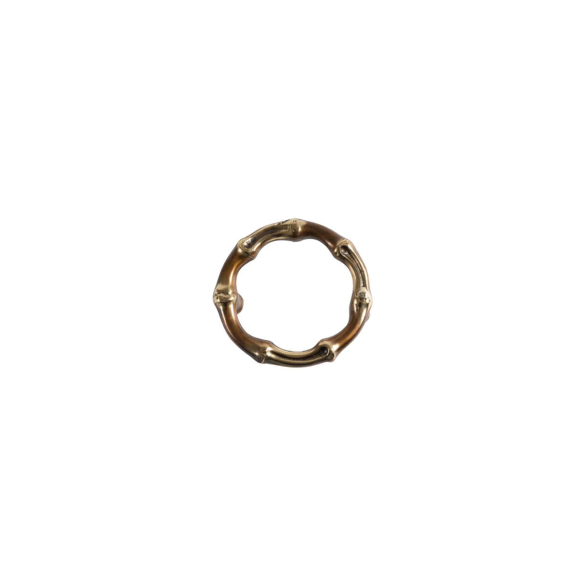 Round Bamboo Brass Pull on white