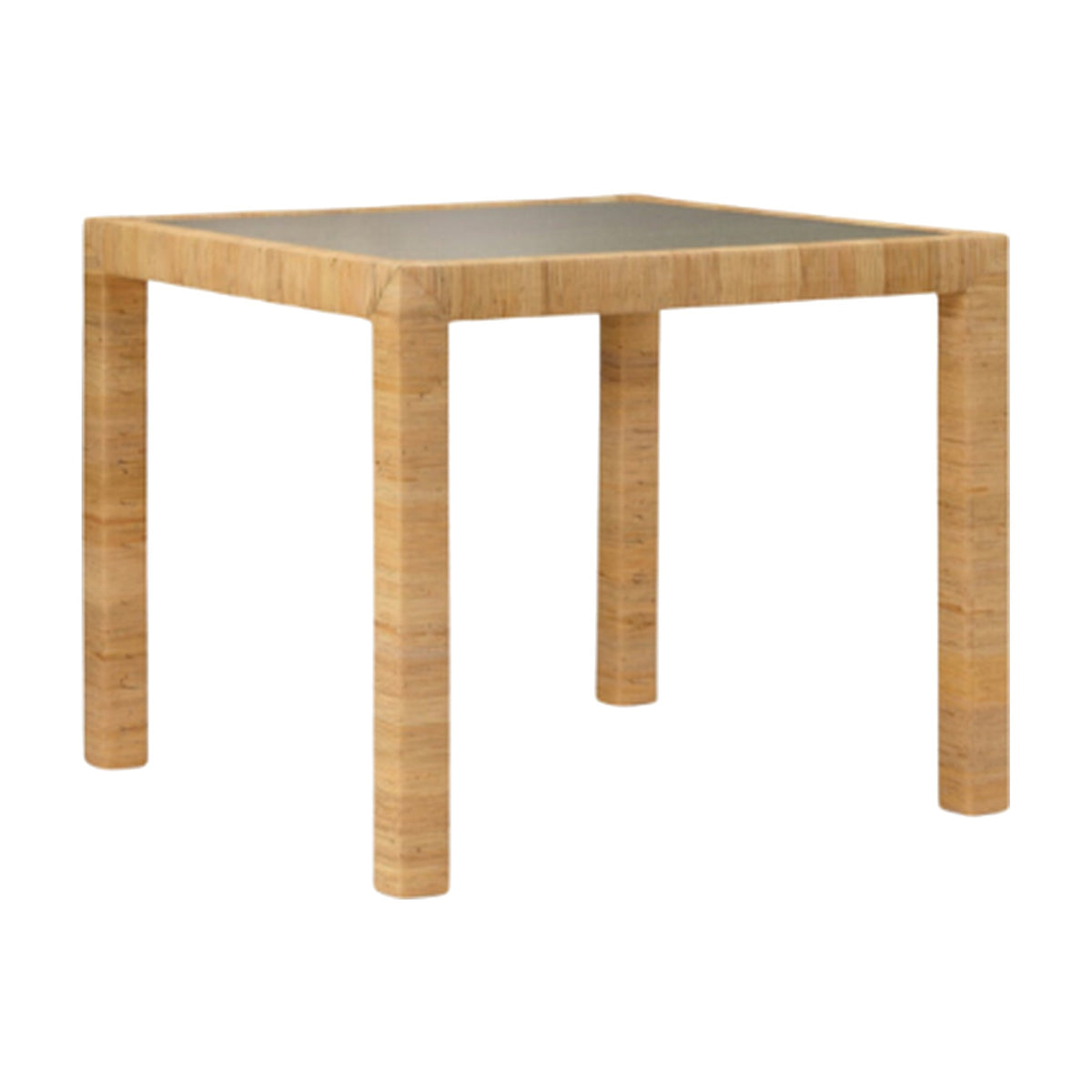 Natural Rattan Game Table on a white background