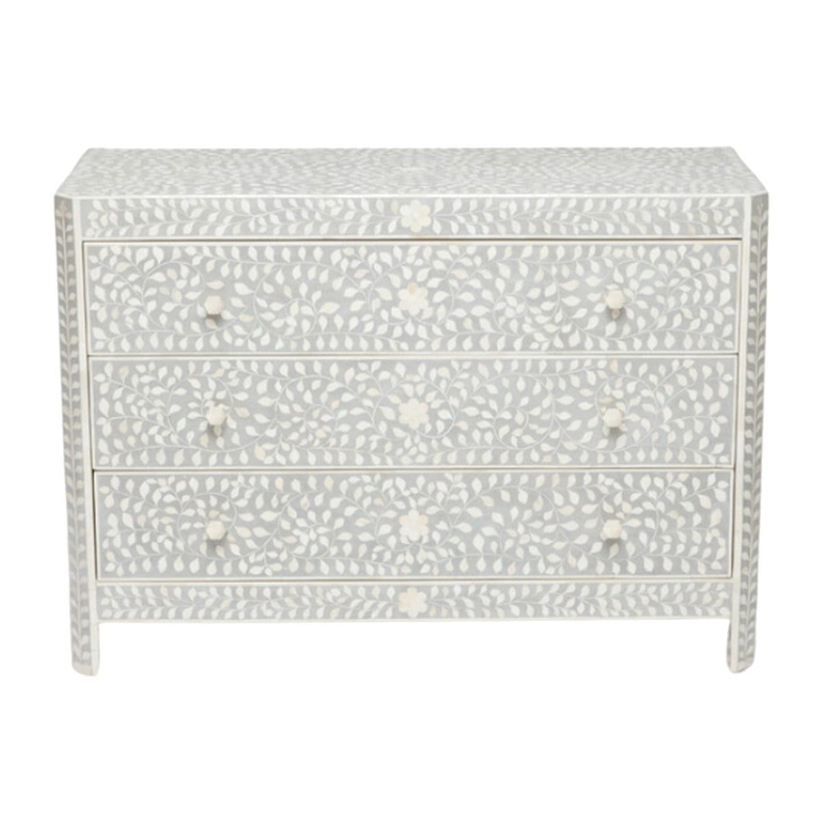 Gray Inlay & Resin Dresser on a white background