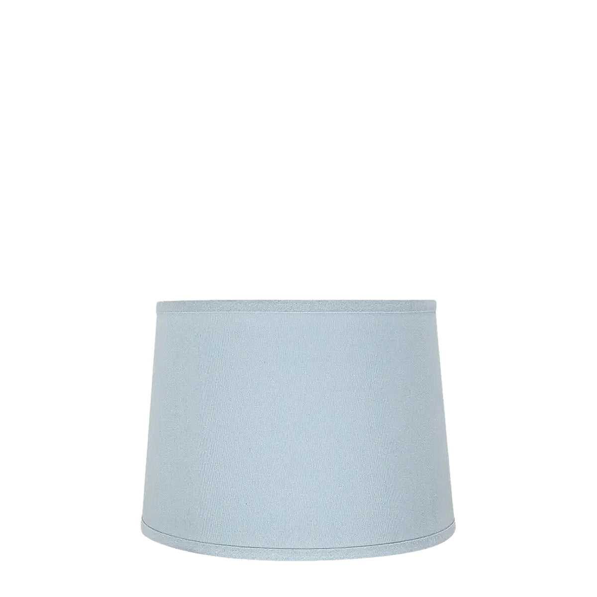 Linen Light Blue Drum Lampshade on white