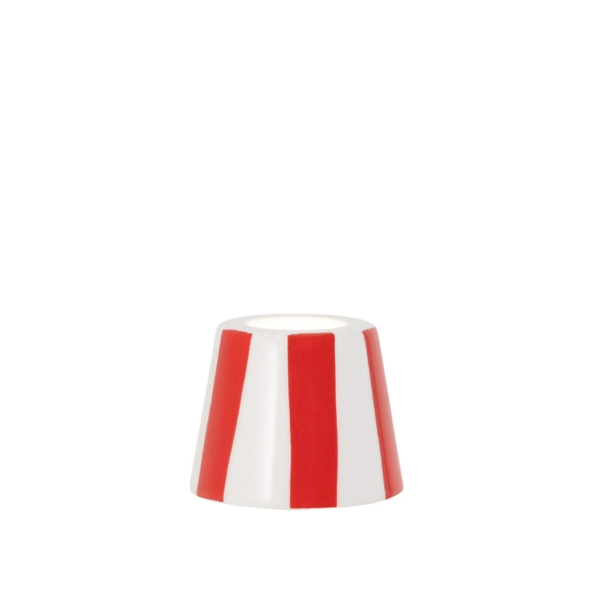 Red Stripe Micro Lido Ceramic Shade, shown on a white background