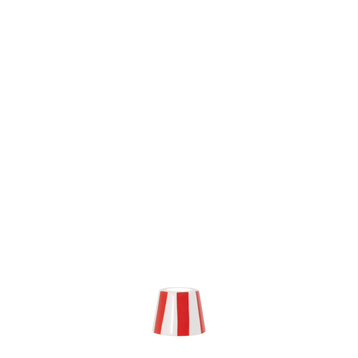 Red Stripe Micro Lido Ceramic Shade on white