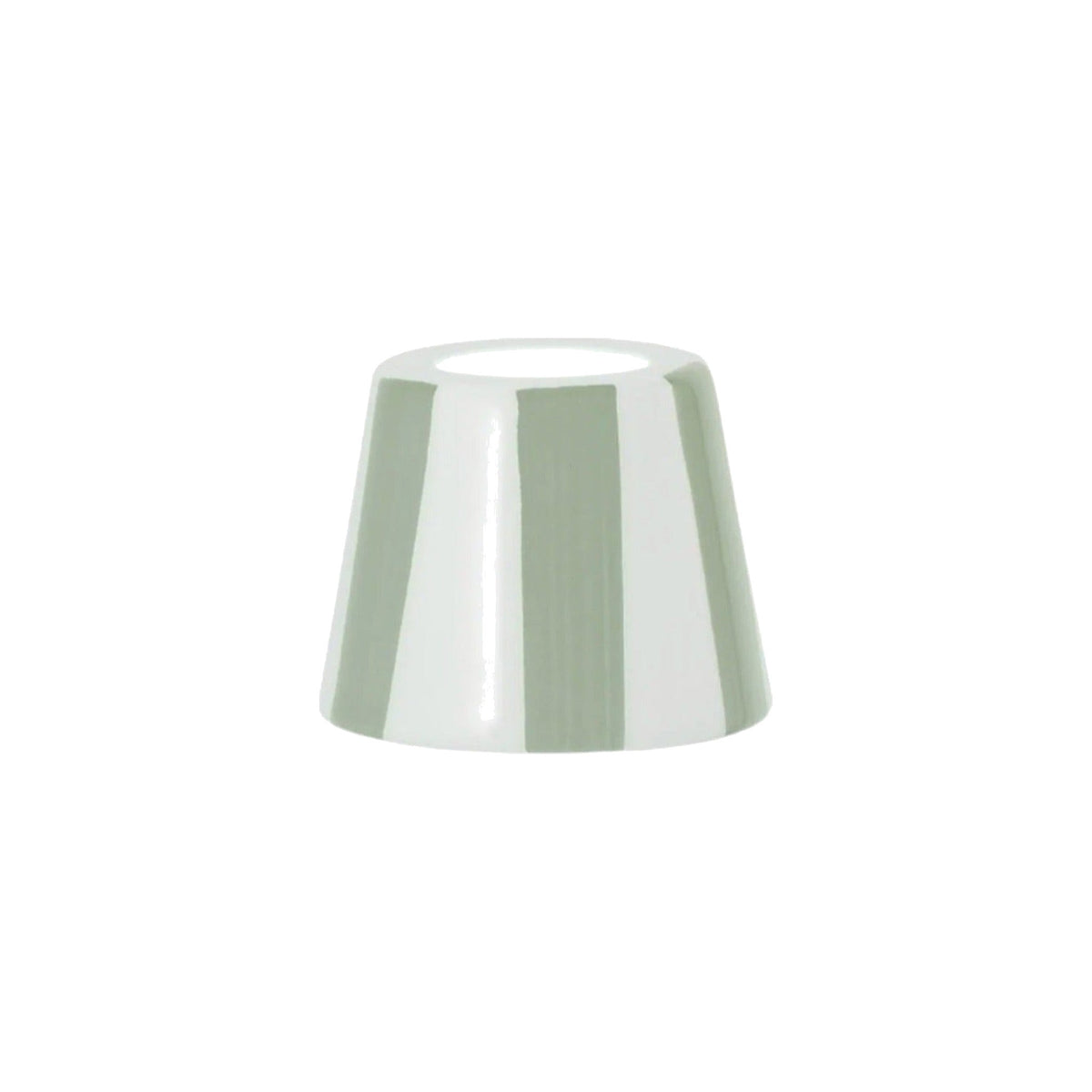 Sage Green Stripe Micro Lido Ceramic Shade on white