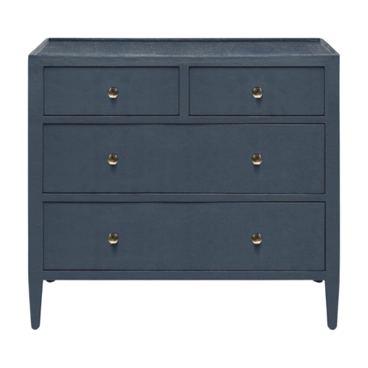 Navy Faux Belgian Linen Maris Dresser on a white background
