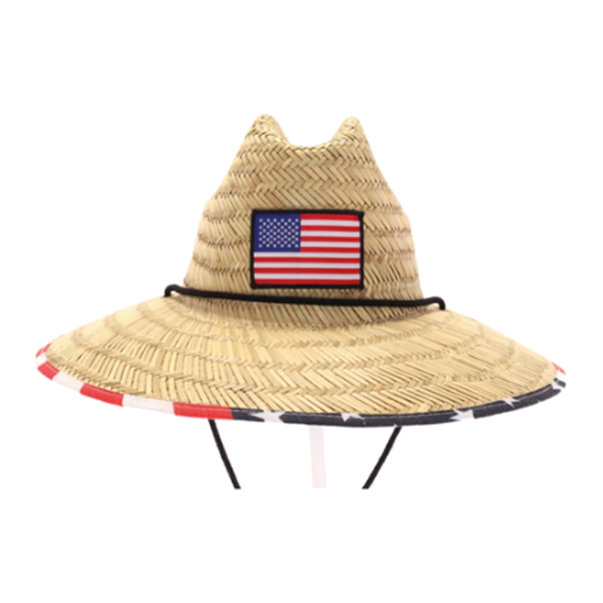 American Flag Patch Lifeguard Hat on a white background