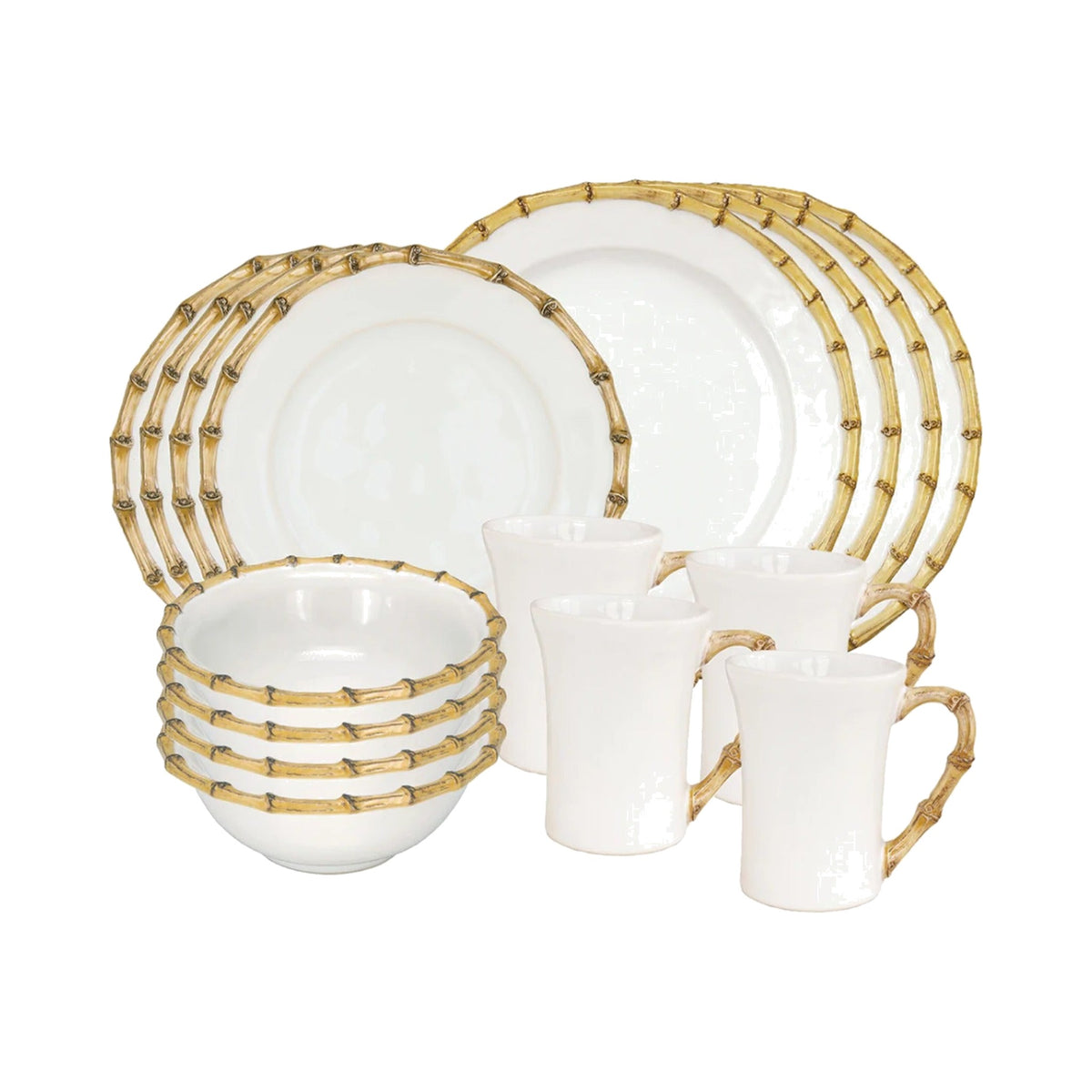 Bamboo 16pc Setting, shown on a white background