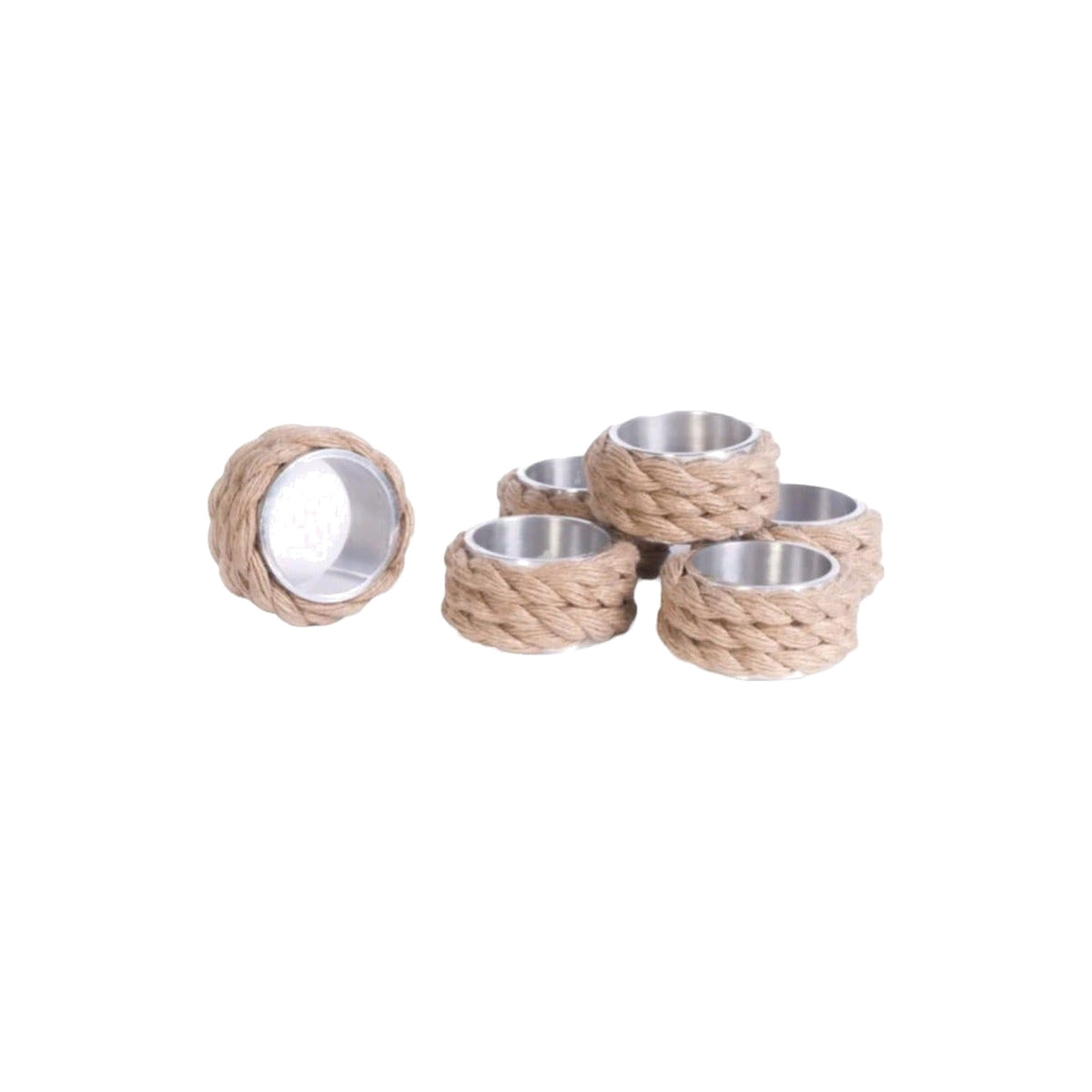 Set of Four Coastal Napkin Rings, shown on a white background