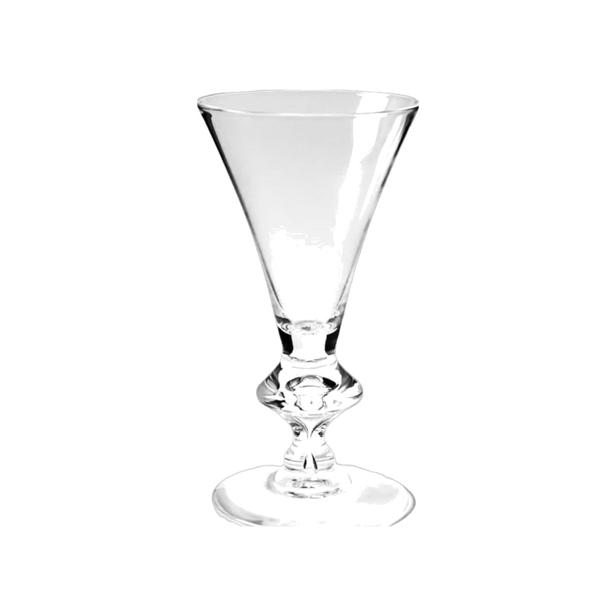 Single Vintage Steuben Hand Blown Crystal Water Goblet, shown alone on a white background