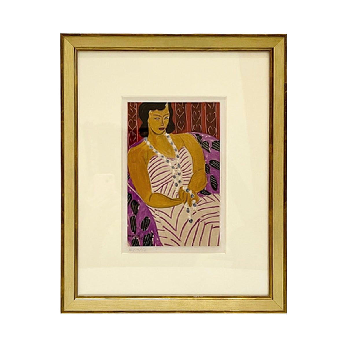 Lady Lounging in Chair by Henri Matisse, framed vintage art