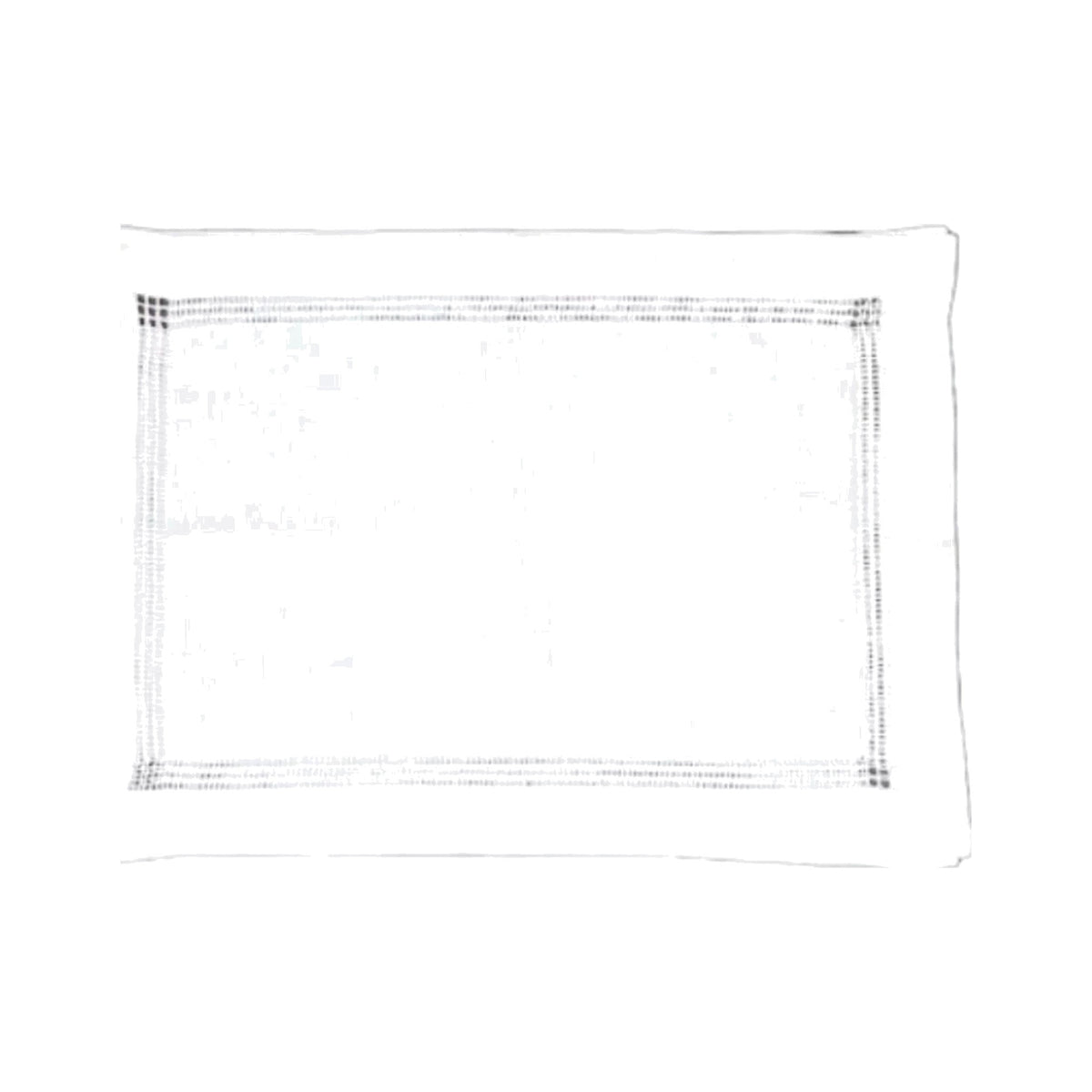 White Linen Placemats with Triple Hemstitch Border, Set of 4, shown on a white background