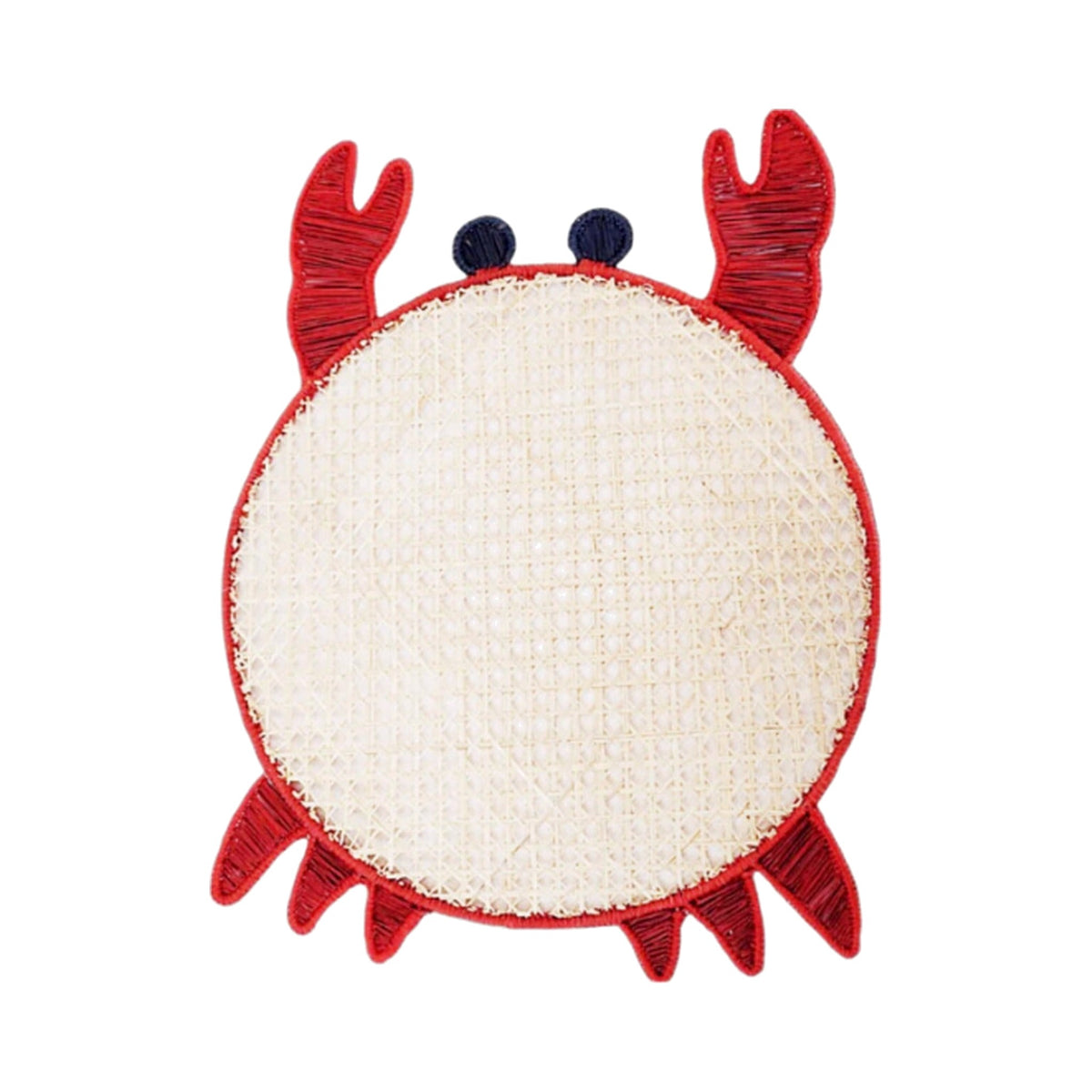 Handwoven Crab Iraca and Cane Placemat, shown on a white background
