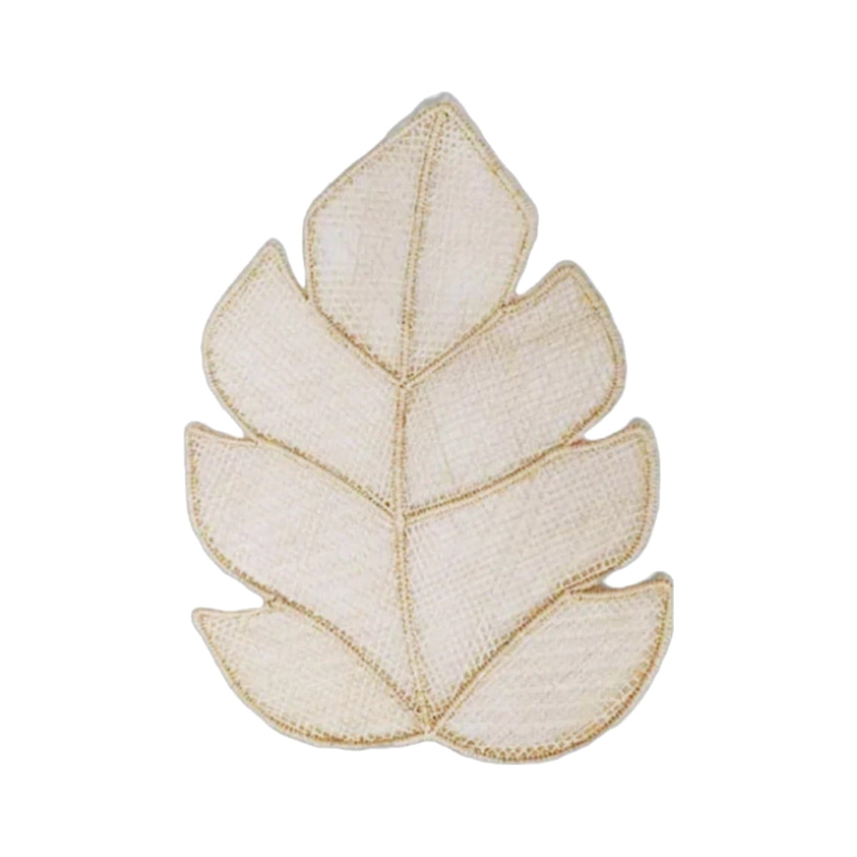 Handwoven Tan Leaf Iraca and Straw Placemat, shown on a white background