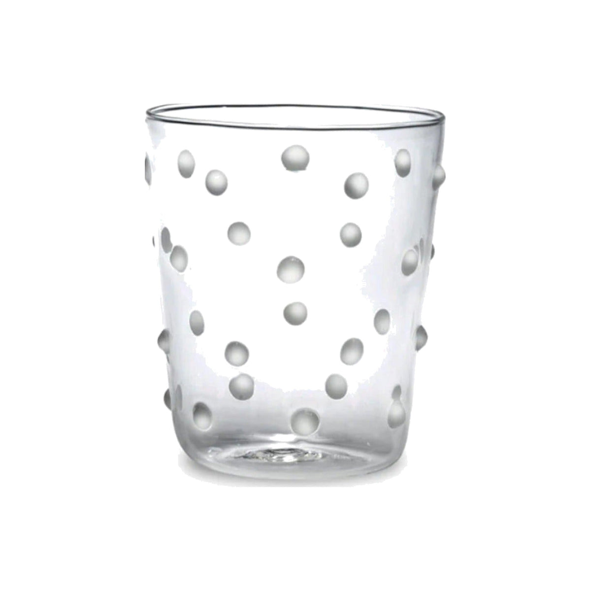 Single Party Tumbler White Dots glass, shown alone on a white background