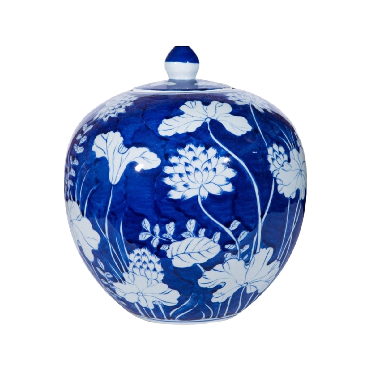 Blue Lotus Melon Jar on a white background