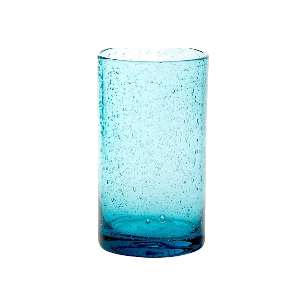 Single Turquoise Bubble Ice Tea Glass, shown alone on a white background