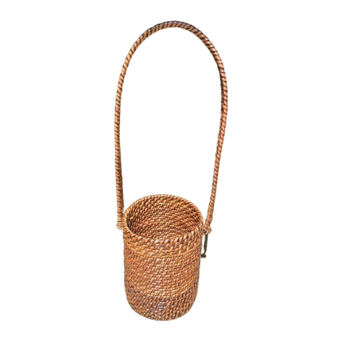 Rattan Wine Carrier, shown on a white background