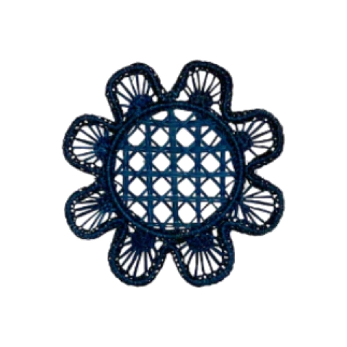 Navy Daisy Coaster, Set of 4, shown on a white background