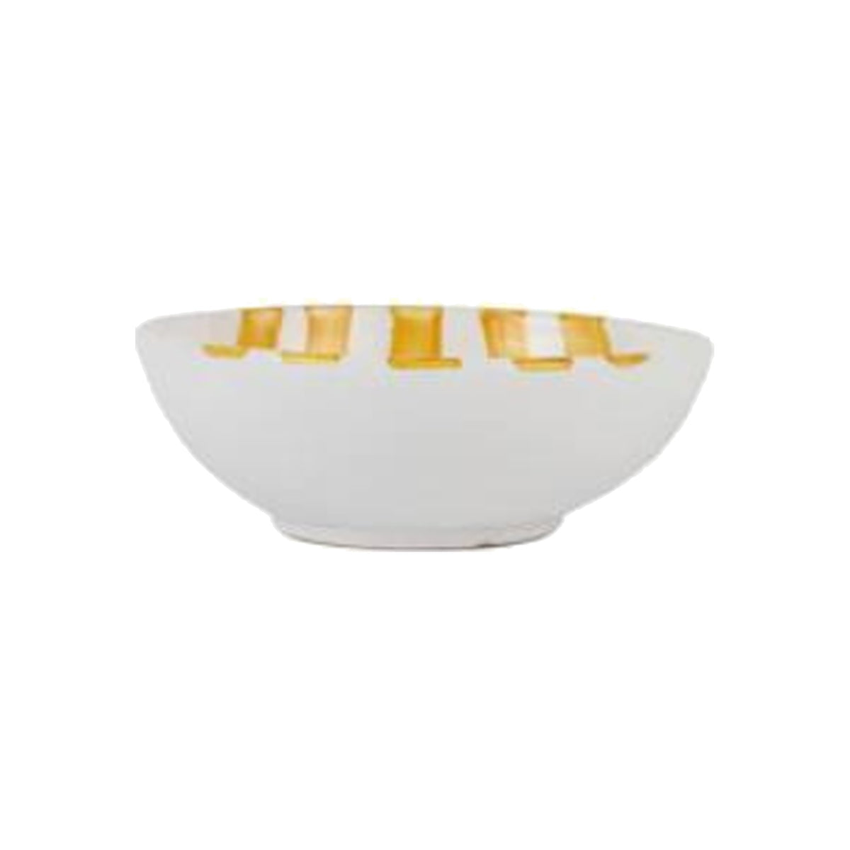Amalfitana Yellow Striped Cereal Bowl on a white background