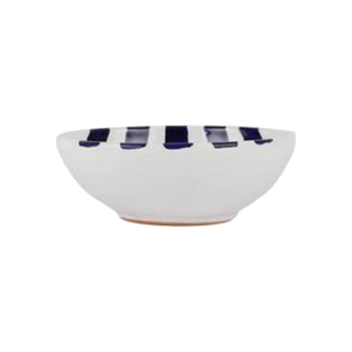 Amalfitana Cobalt Blue Striped Cereal Bowl on a white background