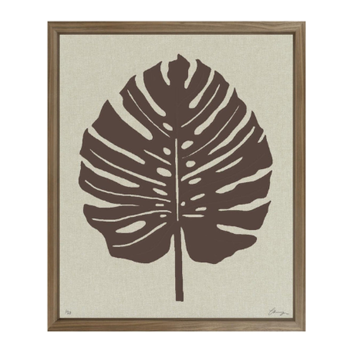 Floating Monstera Palm Print, framed botanical art