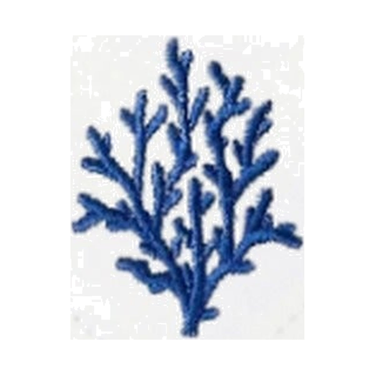 Navy Blue Coral Branch on White Linen Dinner Napkins, Set of 4, shown on a white background