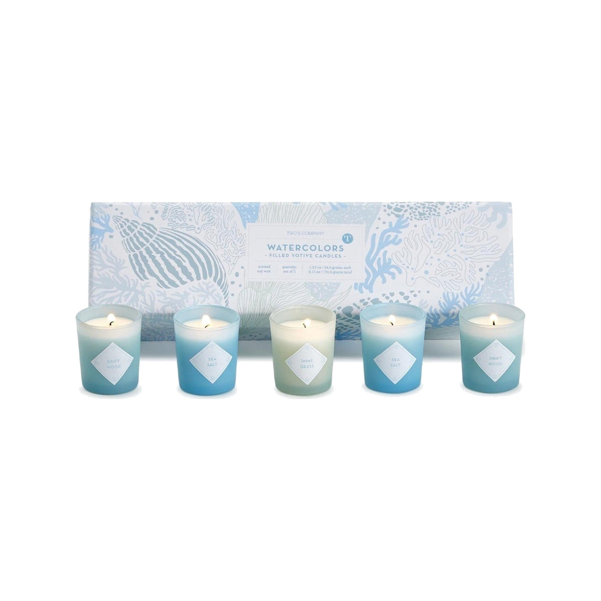 Watercolors scented candles in gift box, set of 5