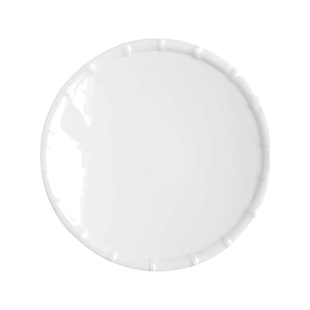 White Bamboo Non-Breakable Dinner Plate, shown on a white background