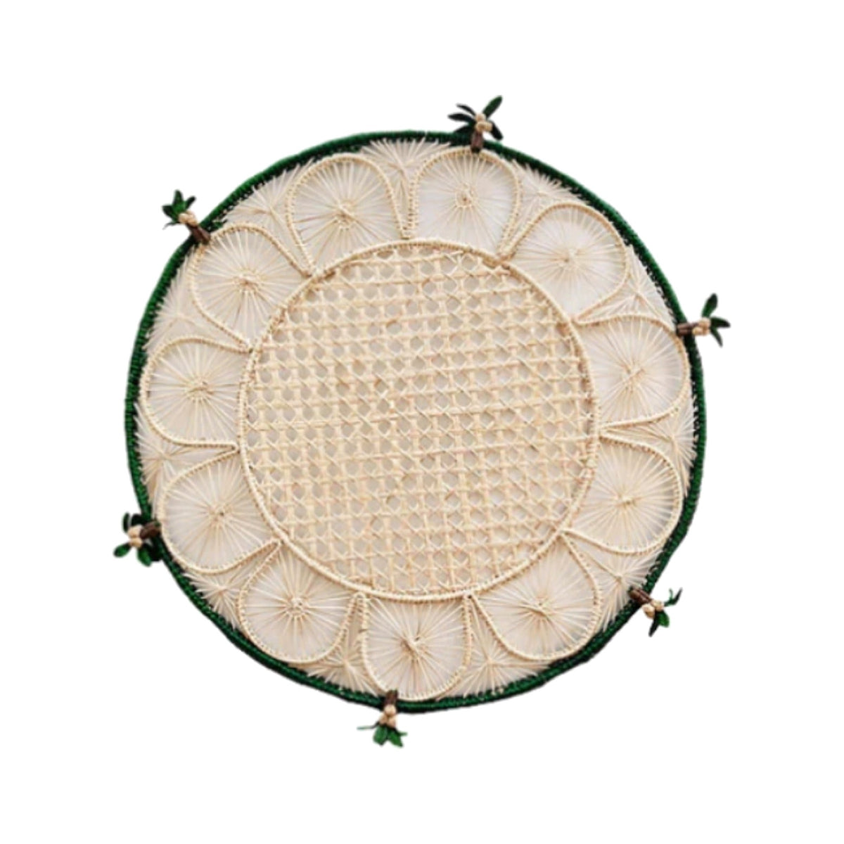 Handwoven Coco Palm Iraca Placemat, shown on a white background
