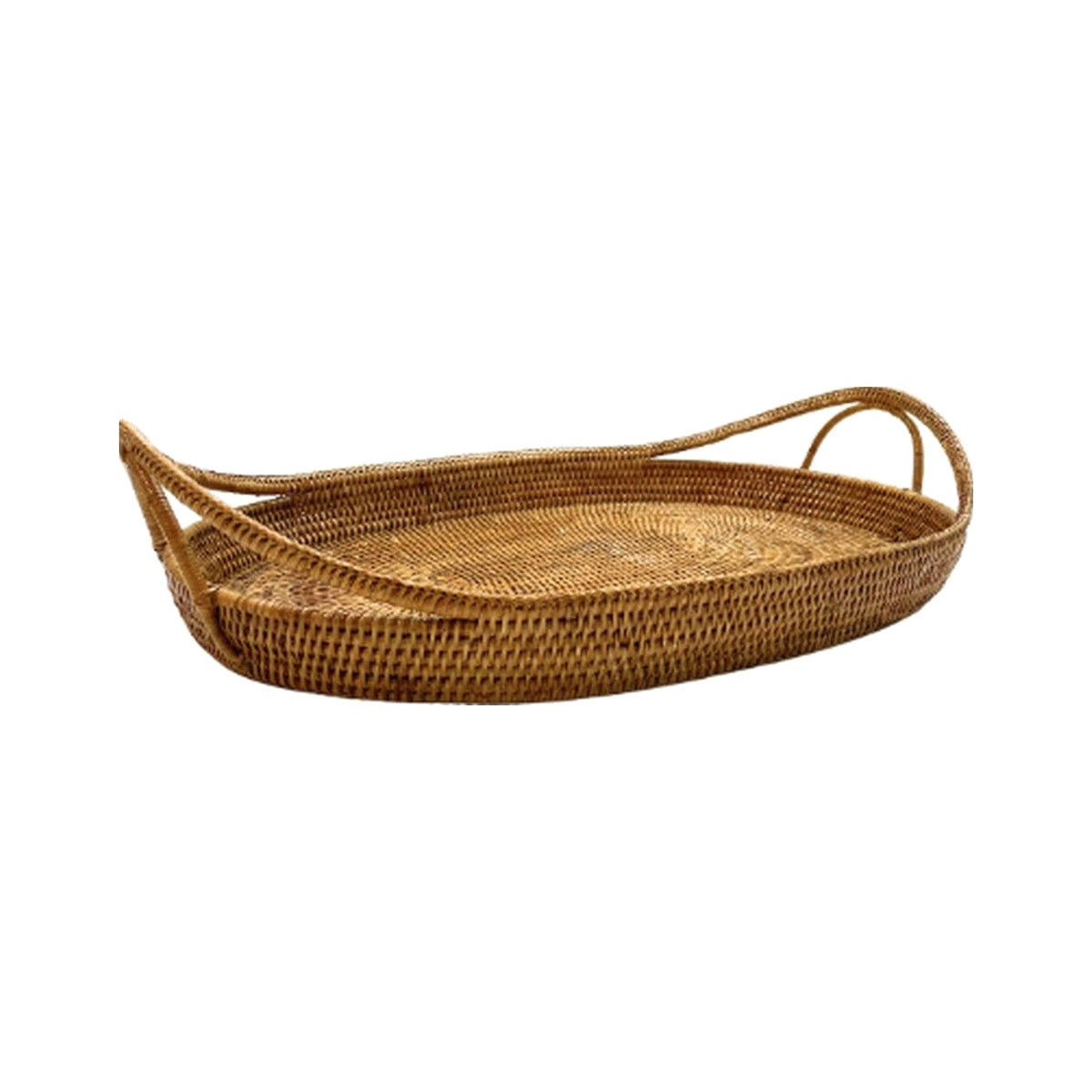 Wicker Rattan Tray on a white background