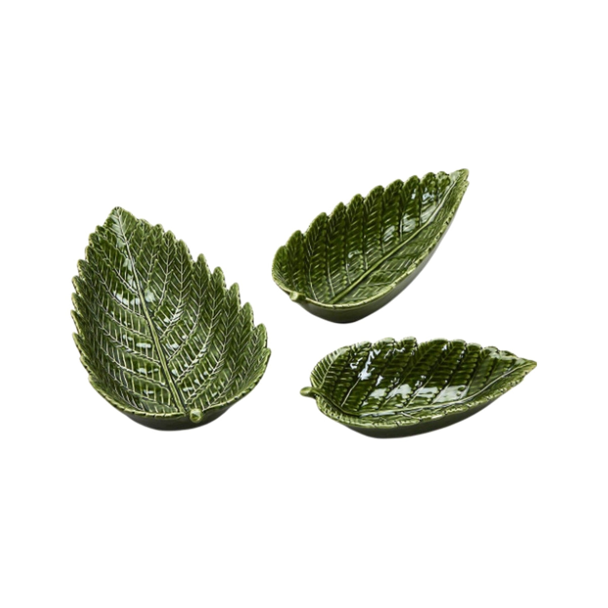 Fern Leaf Nesting Plates, shown on a white background