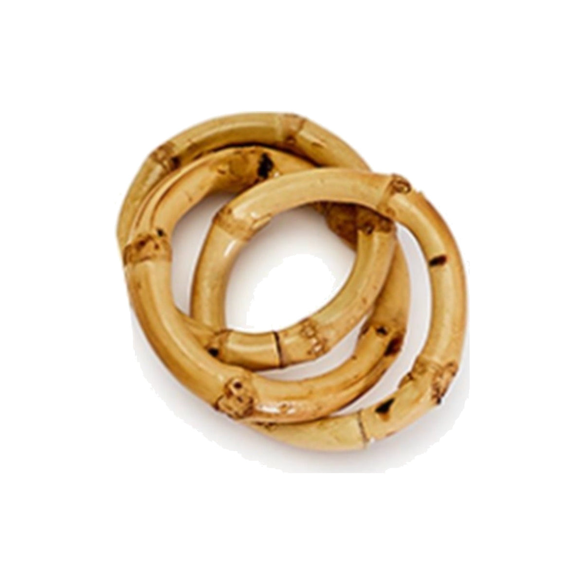 Bamboo Trio Napkin Ring, Set of 4, shown on a white background