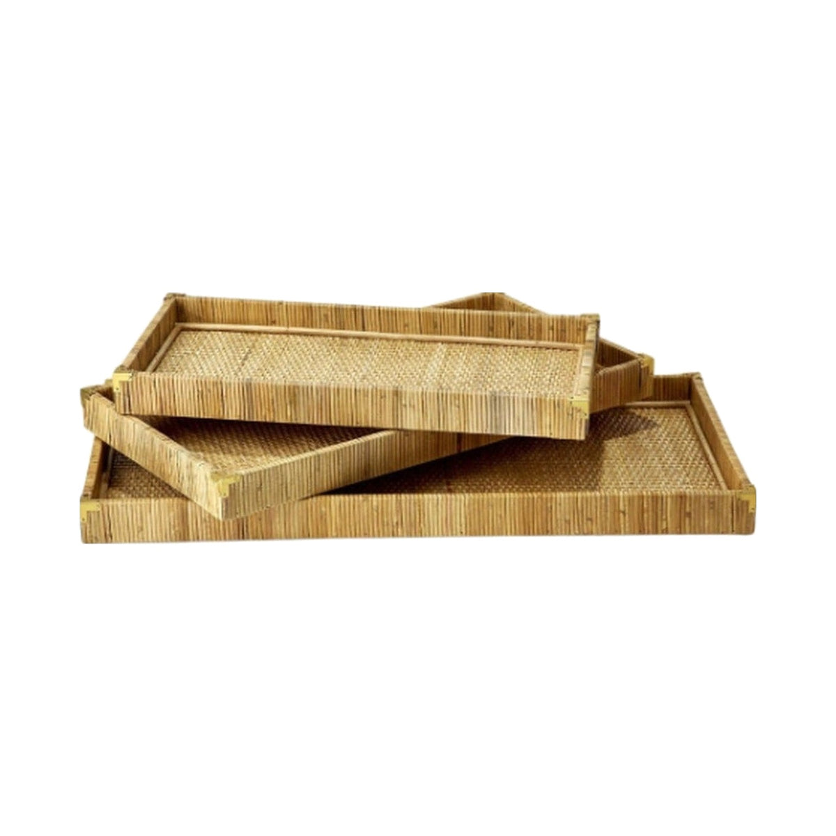 Small Rattan Tray on a white background