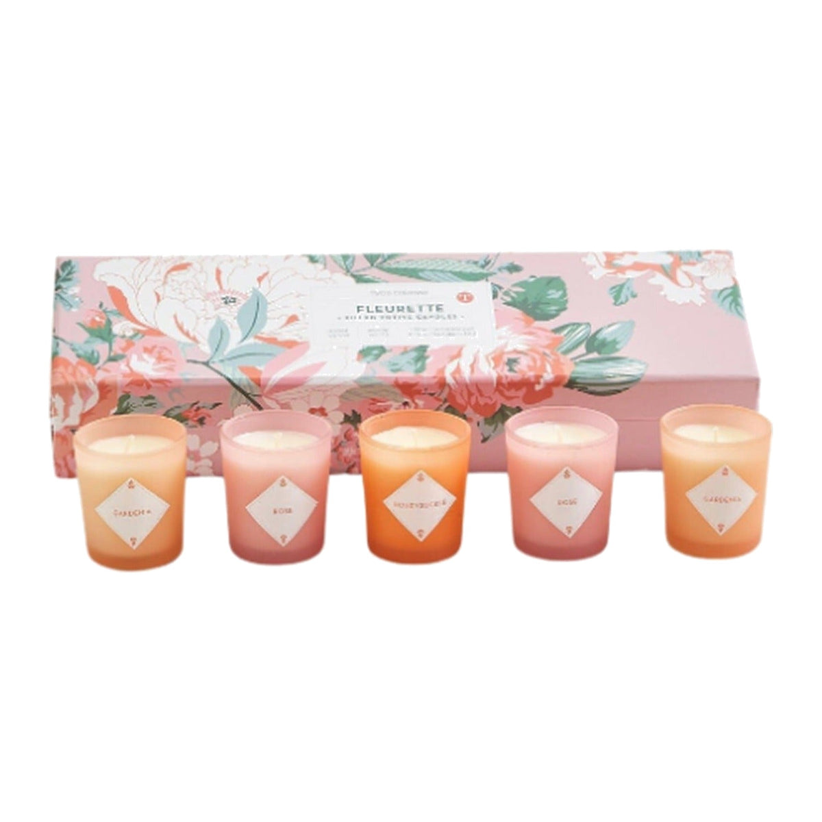 Fleurette scented candles in gift box, set of 5