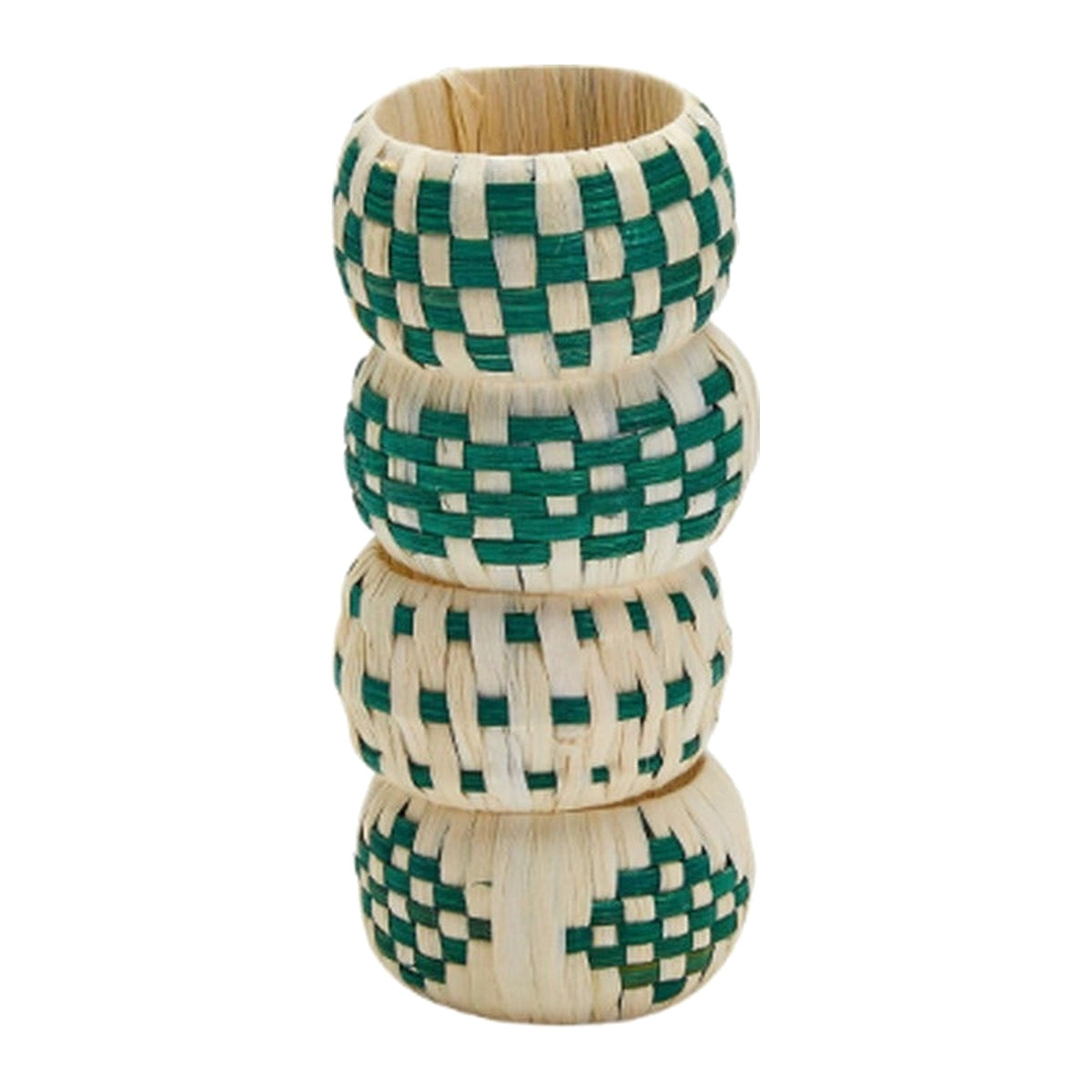 Woven Garden Napkin Ring, Set of 4, shown on a white background