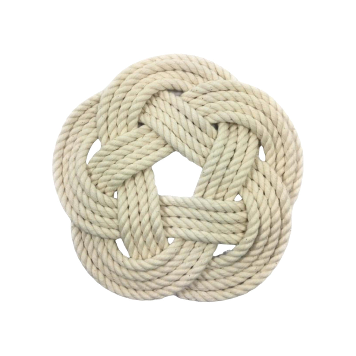 Small Cotton White Rope Trivet, Set of 2, shown on a white background